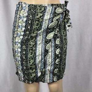 Zuliana Size S/M 100% Rayon Printed Cover Up Tie Skirt. New